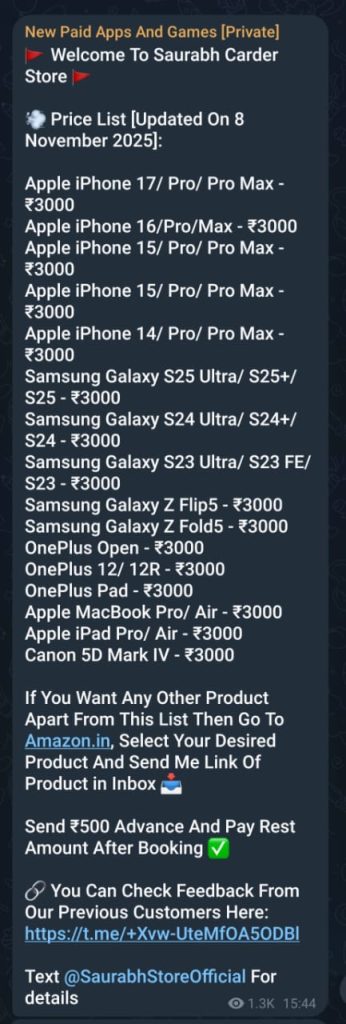 Liste Arnaque Telegram