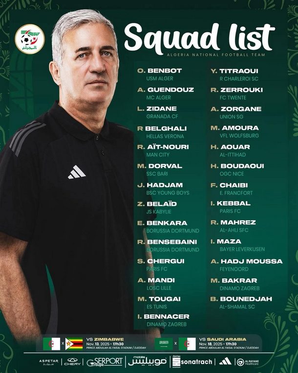 Liste Algérie : Les 27 Guerriers de Petković !