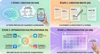 Contenu IA : 30 jours de posts en 4 heures