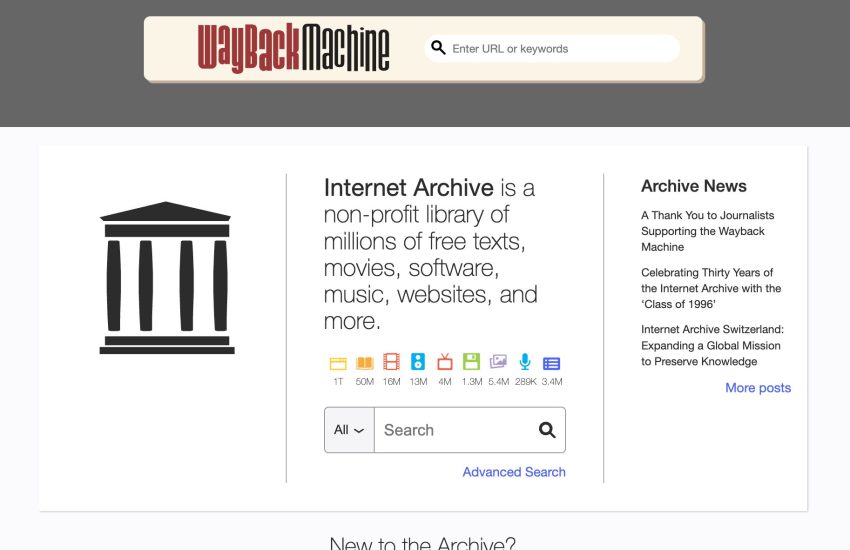 Google et Wayback machine