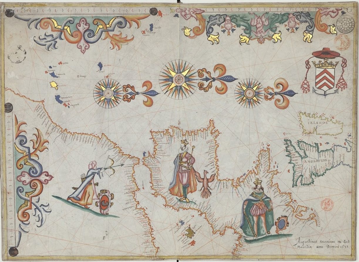 Le Maure et le roi d'Espagne Carte du littoral Atlantique et du détroit de Gibraltar