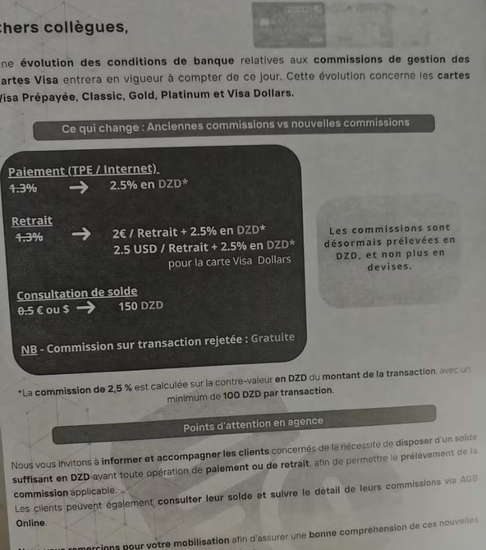 carte Visa AGB Algérie